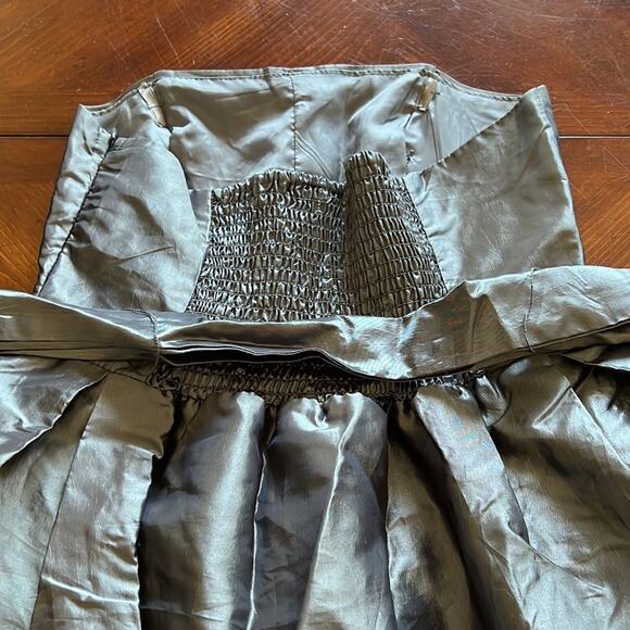 Poetry Clothing Silver Metallic Strapless Tiered Mini Dress with Sash - Picture 11 of 12